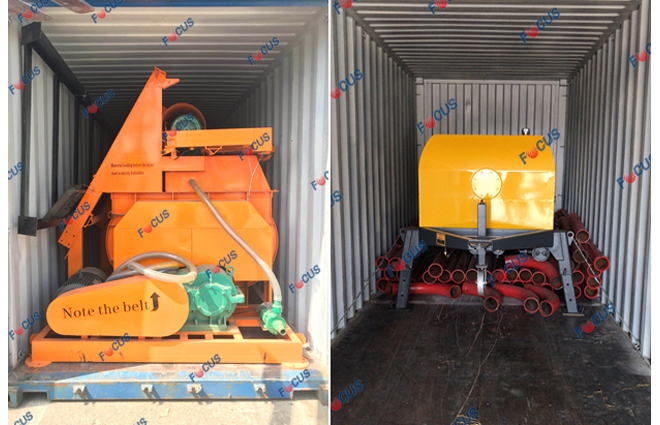 concrete mixer and pump