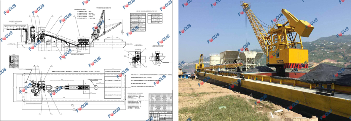 barge-mounted concrete batching plant