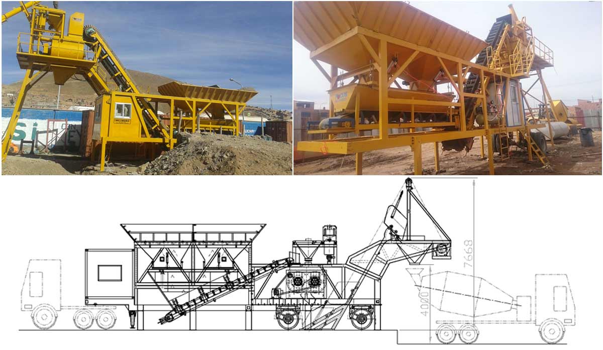 YHZS25 Mobile Concrete Batching Plant