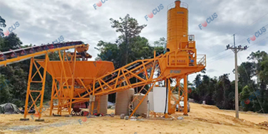 Мобильный бетонный завод YHZS75 с двумя силосами по 100 тонн